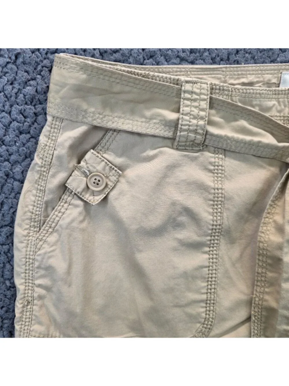 St. Johns Stretch Skort 12 Beige Cotton Utility Casual Granola Weekends Preppy